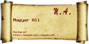 Magyar Ali névjegykártya